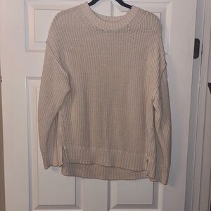 Cream Knit Crewneck Sweater - Women's American Eagle Outfitters